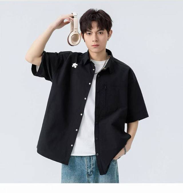for Descente counter same style literary men's summer Hong Kong style loose larg