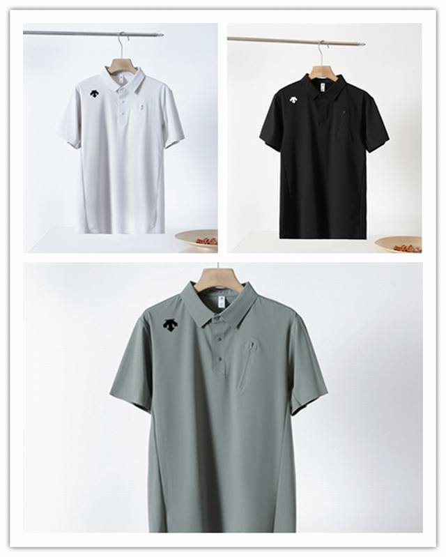for Descente 2025 summer new classic lapel ice silk seamless short-sleeved Polo