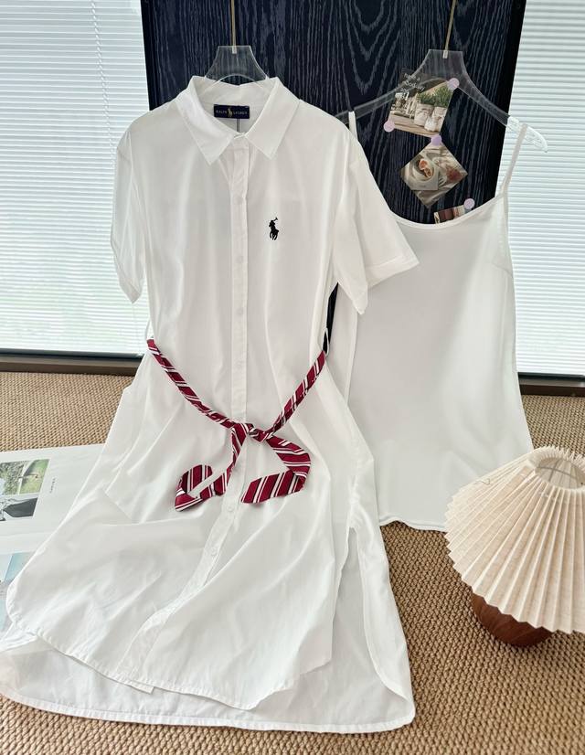 Price P: Product name: Ralph Laur* Ralph Warhorse Embroidered Belt Shirt Dress S