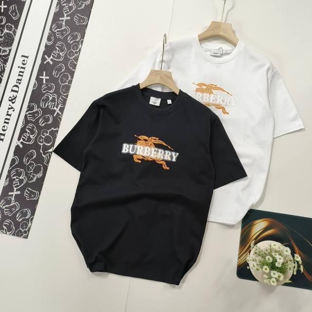 Size S-Xl High-end Custom 2025 Summer New Burberry Horse Knight Print Logo Casua