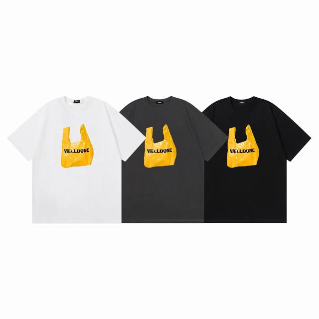 We11Done 25Ss yellow garbage bag, plastic bag, convenient bag printed couple loo