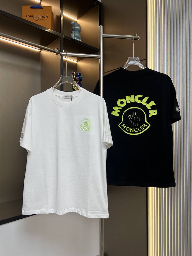 Moncler 2025Ss new patchwork color matching letters cut embroidery couple casual