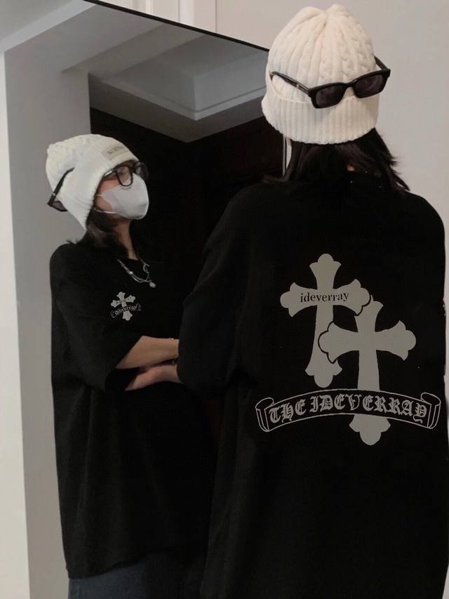 for Chrome Hearts 23Fw dark Sanskrit double cross big logo short sleeve T-shirt