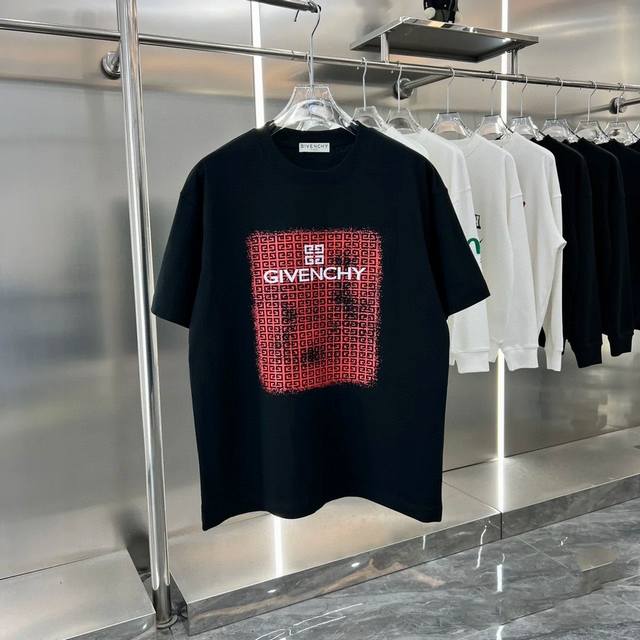 for Givenchy Givenchy 25Ss new summer four-square pattern round neck short-sleev