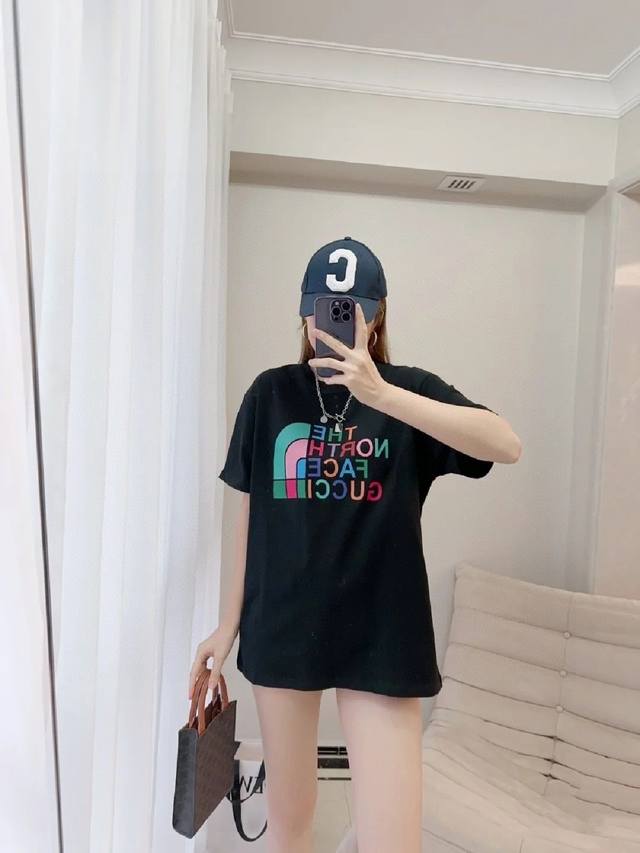 for Gucci 2025Ss spring and summer new joint North Face letter print Logo short-