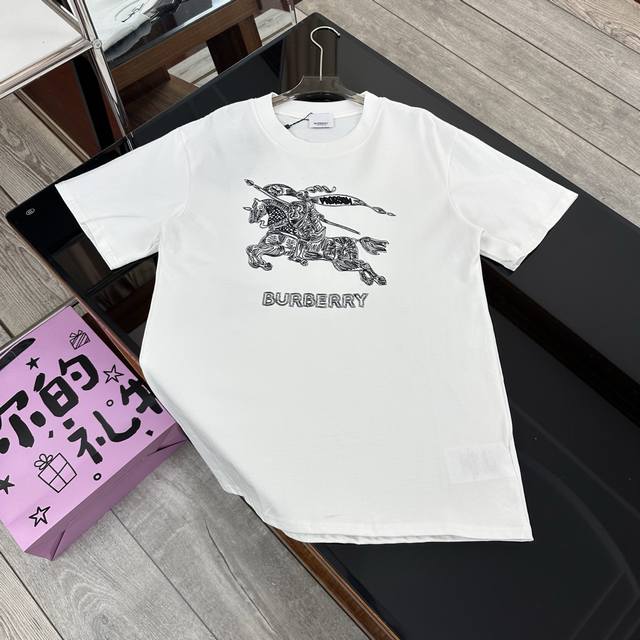 Burberry 25 spring and summer new knight embroidered short-sleeved T-shirt, unis
