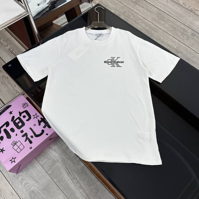 Calvin Kleinck classic letter overprint short-sleeved T-shirt Unisex couple shor