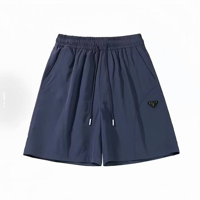 Prada 24Ss triangle waterproof quick-drying straight shorts Fabric: Customized t