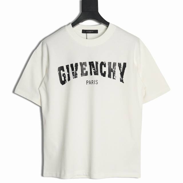 Givenchy cracked letter print couple round neck short-sleeved T-shirt - top vers