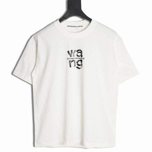 Alexander Wang Aw 25Ss painted letter print couple round neck short-sleeved T-sh