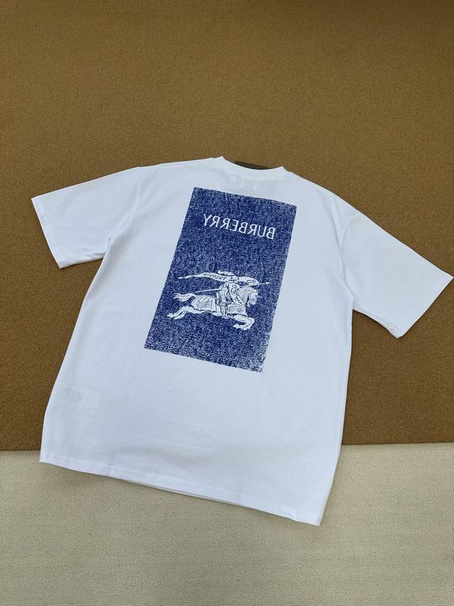 Burberry 25Ss Equestrian Knight Logo Loose Cotton T-shirt for Men and Women Colo