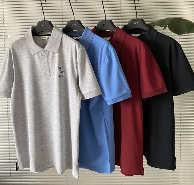 Hazzys Summer Business Casual Antibacterial Polo Short Sleeve Cool T-shirt for M