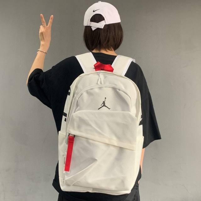 three-dimensional logo Nike Jordan webbing letter logo high version backpack sho