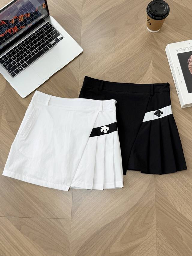 Descente 2025 Summer New Women's Golf Sports Leisure Pleated Short Skirt with Li