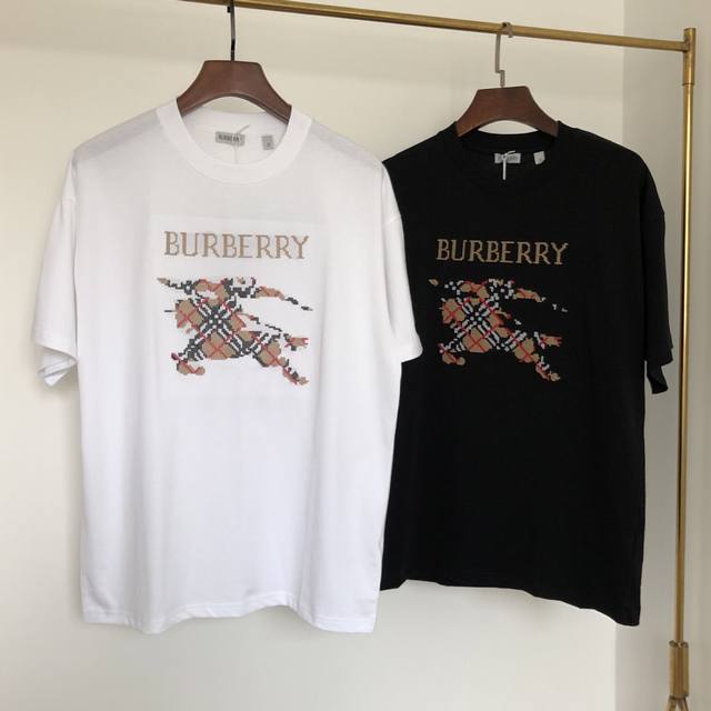 Burbberry 2025 new embroidered Logo short-sleeved T-shirt Original fabric, high