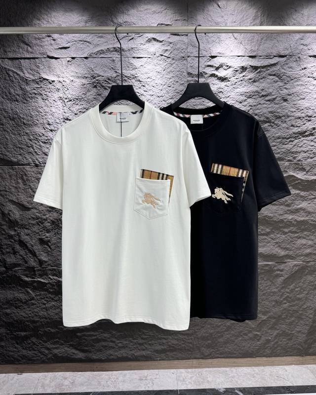 High quality Burberry new T-shirt with embroidered pockets of the Burberry Warho
