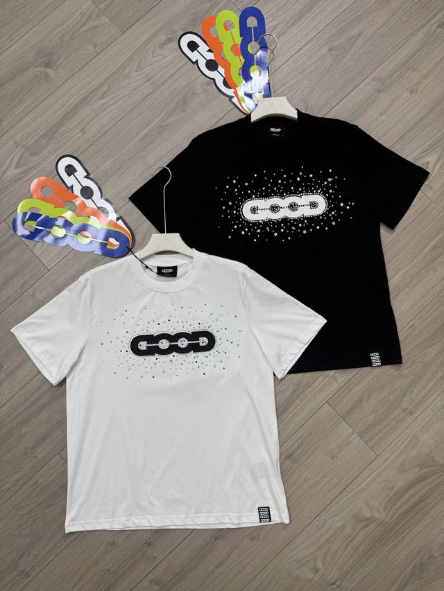 New Good round neck T-shirt details Goodbrand2025Ss Holiday colorful candy gem h