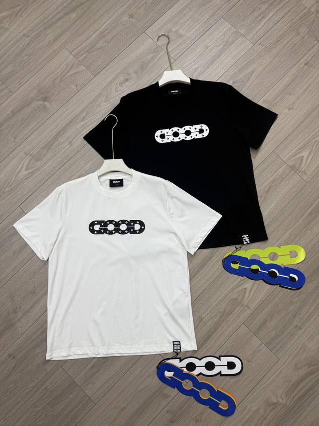 New Good round neck T-shirt details Goodbrand25 Spring and Summer Diamonds hollo