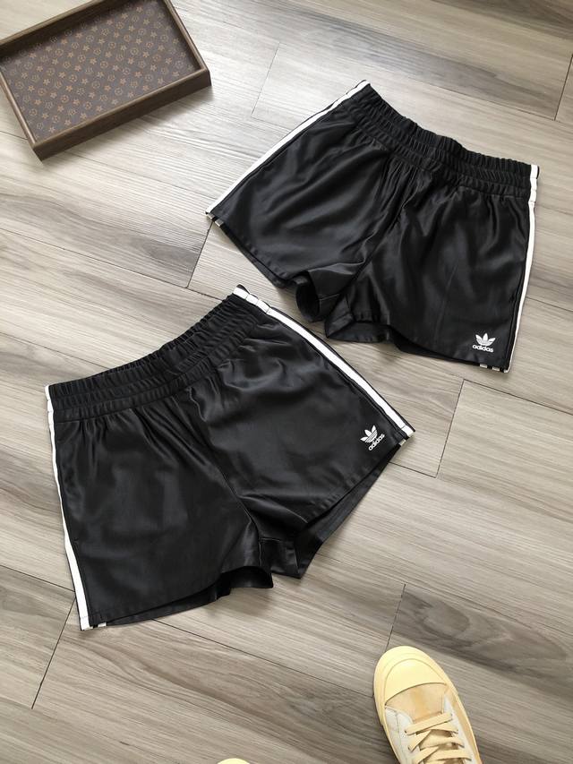 Adidas Orginals Satin Shorts Adidas Trefoil Three-Stripe Logo Embroidery Women's