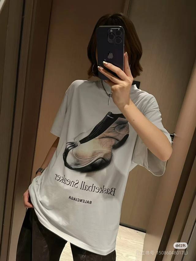 for Balenciaga 25 summer new product Basketball Sneaker printed short-sleeved T-