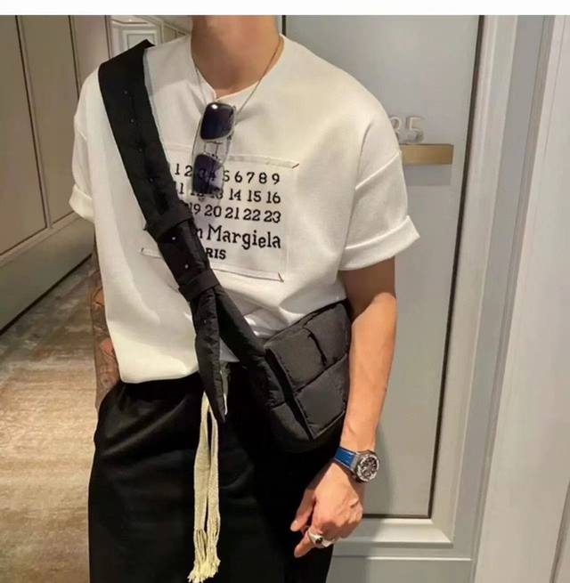 for Maison Margiela Mm6 summer patchwork patchwork embroidered letter short-slee