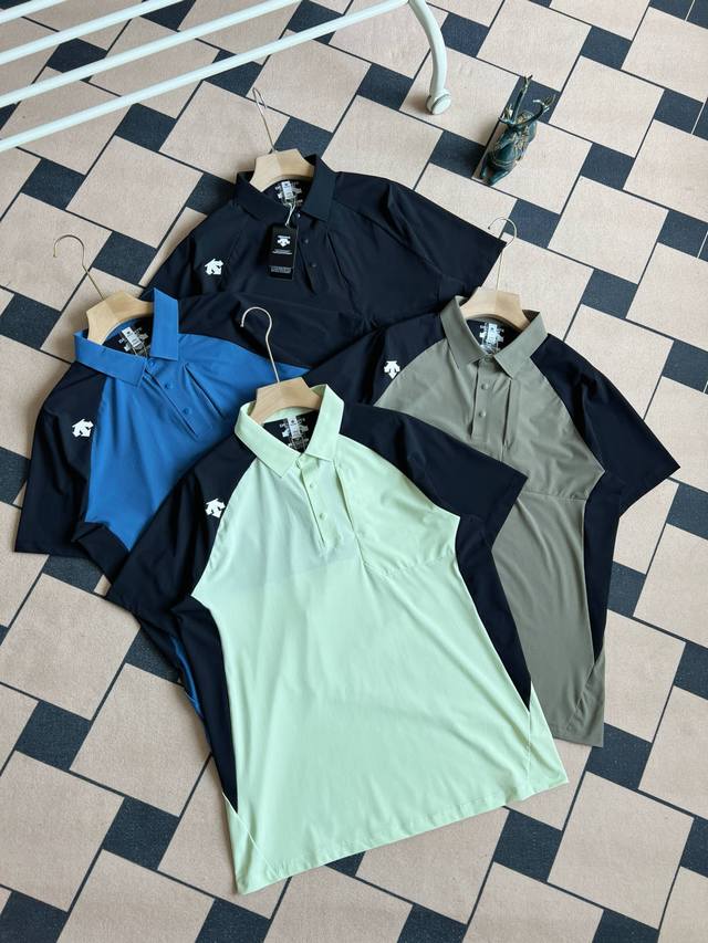 High quality Dscente lightweight quick-drying patchwork Polo shirt with skin-fri