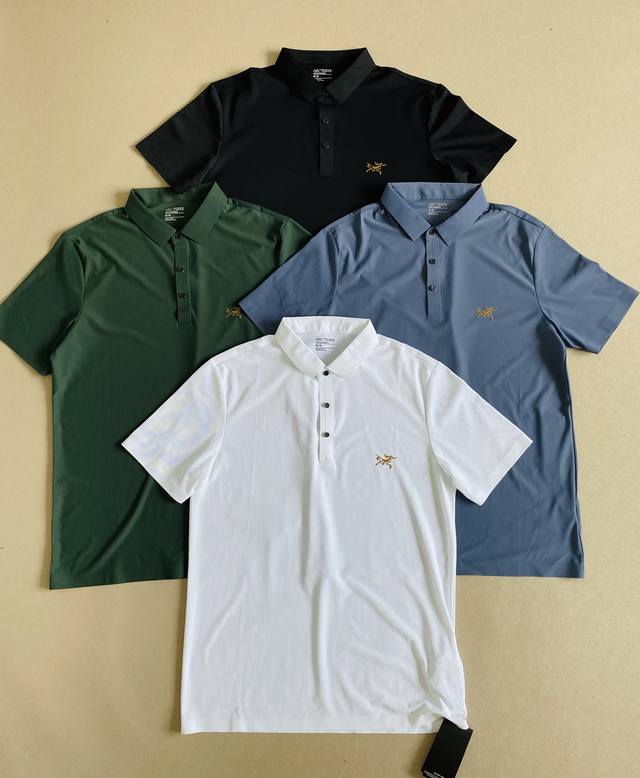 New! High-end Arc'teryx Ice Silk Seamless Quick-drying Lapel Polo Short Sleeve S