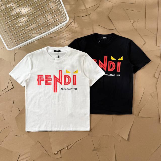 Fendi Fendi letter worn and burned round neck short sleeves 74 Fendi official we
