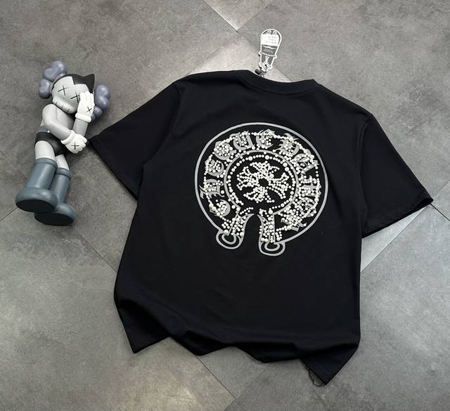 Chromehearts Chromehearts full diamond round neck short-sleeved T-shirt! : 240G
