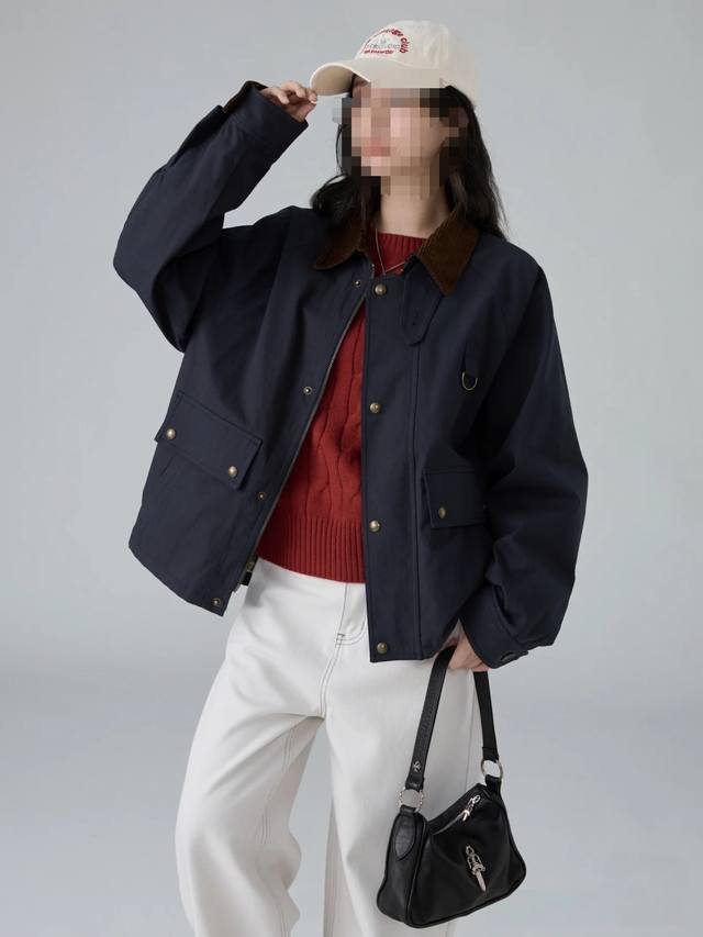 for Polo Ralph Lauren Fw25 Solid Single-Breasted Short Casual Jacket Super retro