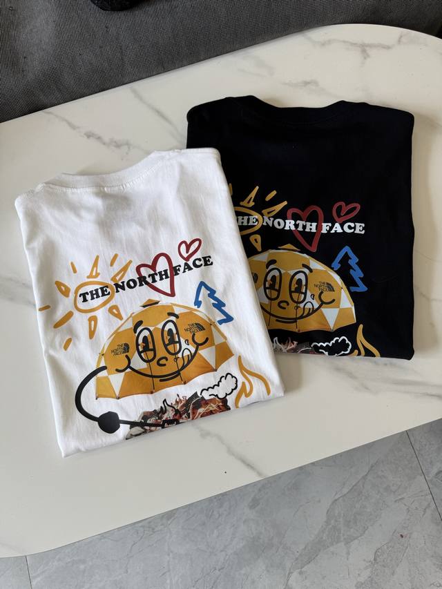 The North Face Cartoon Pattern Printed Casual Short Sleeve T-shirt - The fabric
