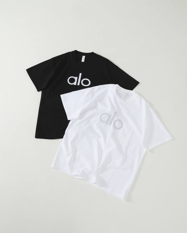 Alo 25Ss latest reflective letter print logo minimalist light luxury lazy style