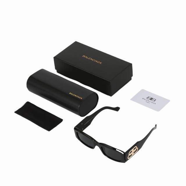 Balenciaga full frame acetate irregular sunglasses for women in black! The doubl