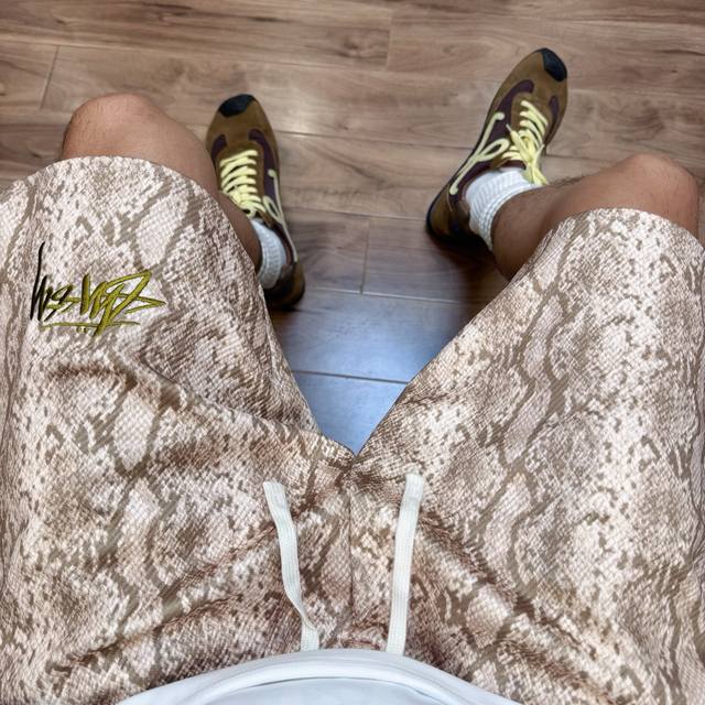 Stussy 25Ss Summer Stussy Retro Python Print American Slit Shorts Selected impor