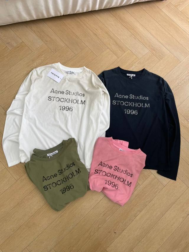 Acne Dirty Washed Distressed Long Sleeves Custom 230G Bamboo Cotton Ready-to-Wea