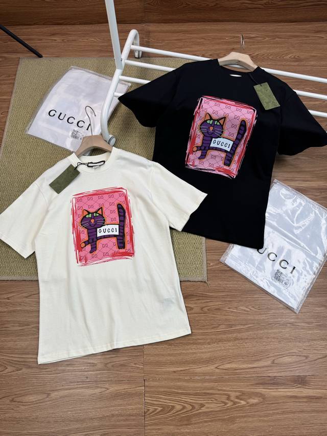 Top version difference currency - Gucci Gucci limited cat catwalk pattern short-