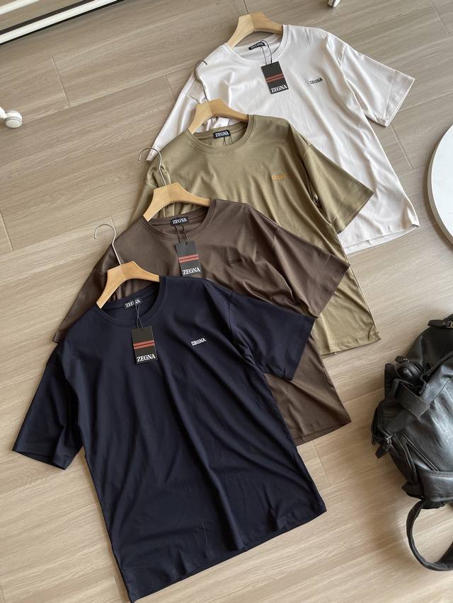 Zegna Men's Basic Cotton Casual Round Neck Pullover Short Sleeve T-shirt!! The m