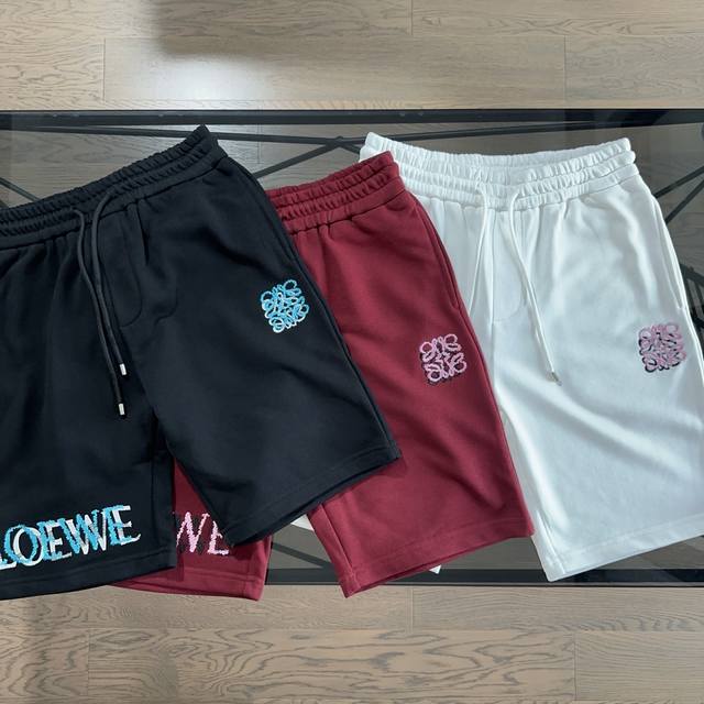 Loewe 2025 summer new classic letter embroidered shorts casual shorts The pocket