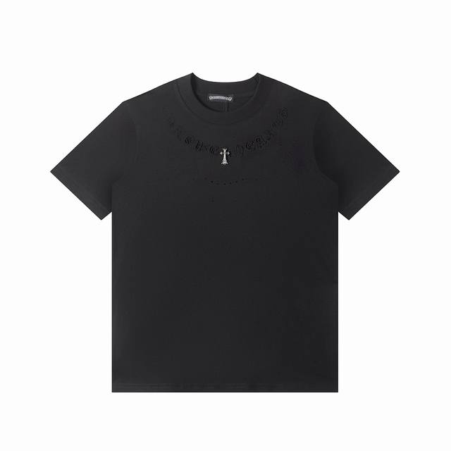 Chrome Hearts Chrome Hearts short-sleeved T-shirt with embossed letters, a cross
