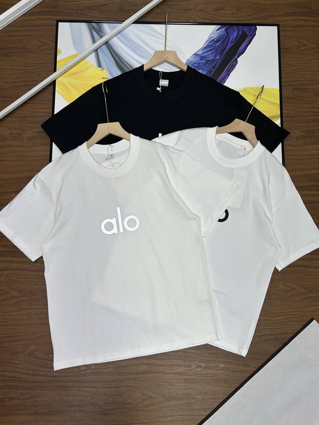 Alo new spring and summer cotton printed loose short-sleeved round neck slimming