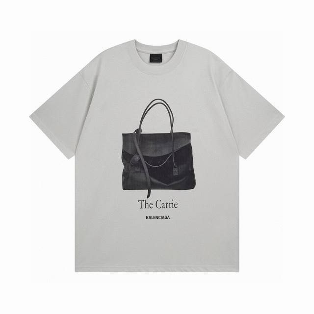 Balenciaga 2025 Ss handbag front and back direct printing short-sleeved T-shirt