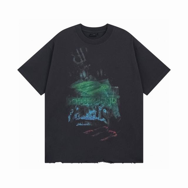 Balenciaga 2025 Ss front and back blurred patterns direct injection washing, wat