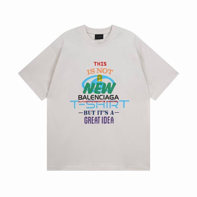 Balenciaga 2025 Ss new letter logo colorful multi-element art print short-sleeve