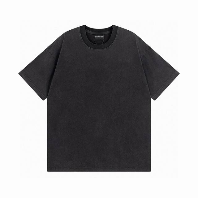 Balenciaga 2025 Ss classic back hot diamond washed short-sleeved T-shirt The qua