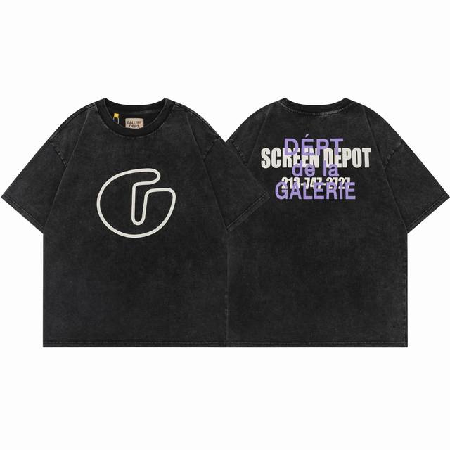 Gallery Dept Big G letter distressed washed American style simple casual trend v
