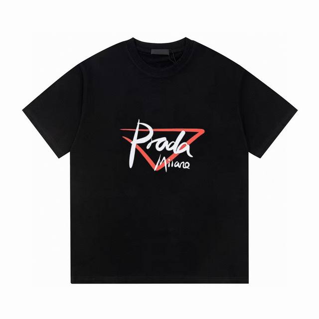 for Prada's latest summer casual letter logo short-sleeved T-shirt High quality