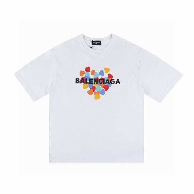 for Balenciaga love logo print round neck short sleeve T-shirt The fabric is mad