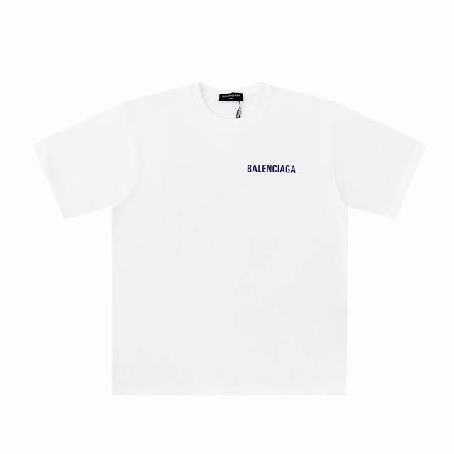 Balenciaga classic short-sleeved Paris classic letter print beige, white short-s