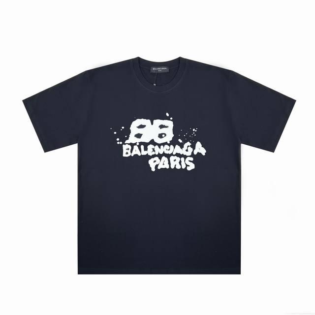 Balenciaga Art Graffiti T-shirt Balenciaga fuzzy letter short-sleeved shirt, art