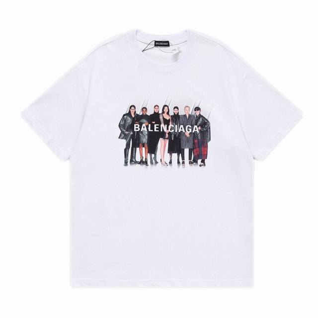 Balenciaga All-Stars Character Print Short Sleeve T-shirt - Simple and durable d